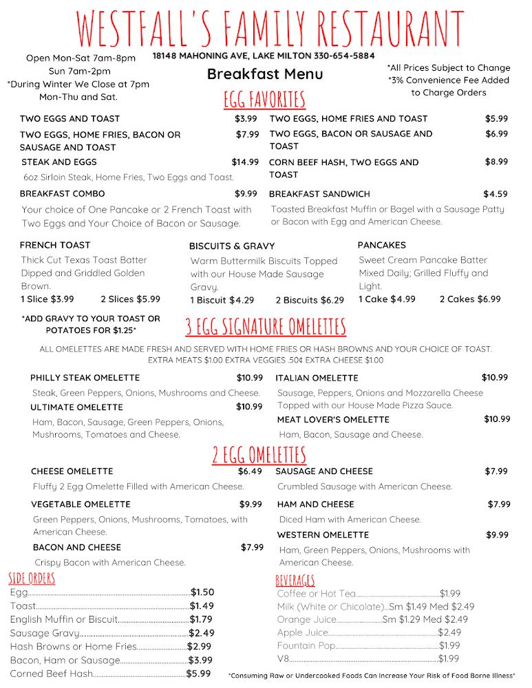 Westfall's Family Restaurant Mozzarella Sticks